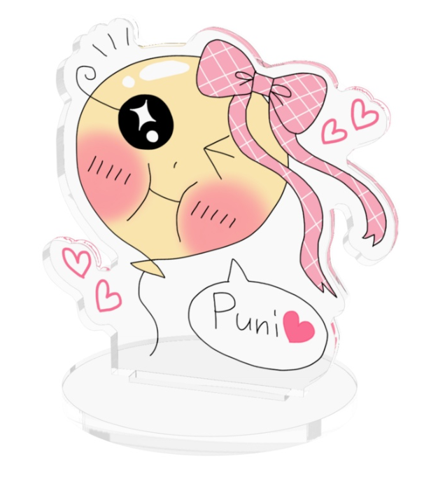 ピンクのリボンをつけたPuniちゃんのアクリルスタンド